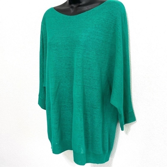 Vince Woman LINEN Green Pullover 3/4 Sleeve Shirt Size S/P - Picture 5 of 13